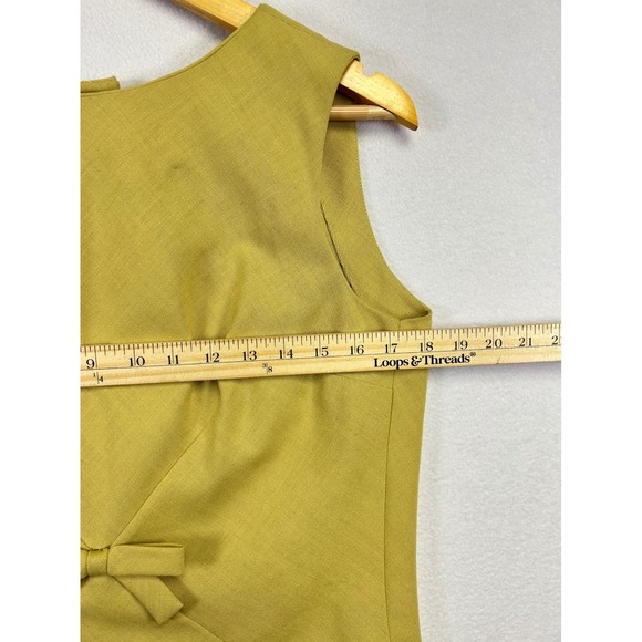 Vintage BEST & CO Fifth Avenue New York Womens  Top Size 14 Olive Bow Detail - Picture 7 of 11